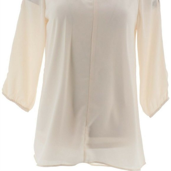 NWT DENNIS BASSO COLD SHOULDER BLOUSE TANK SET IVORY 18W - Picture 3 of 11